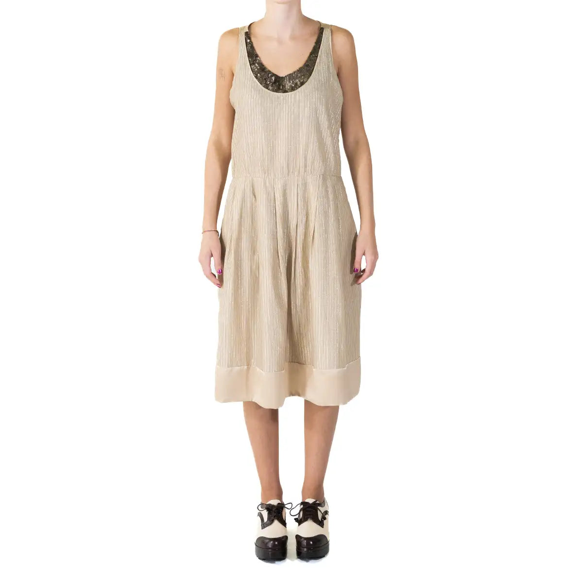 3.1 Philip Lim Sequin Front Champagne Dress