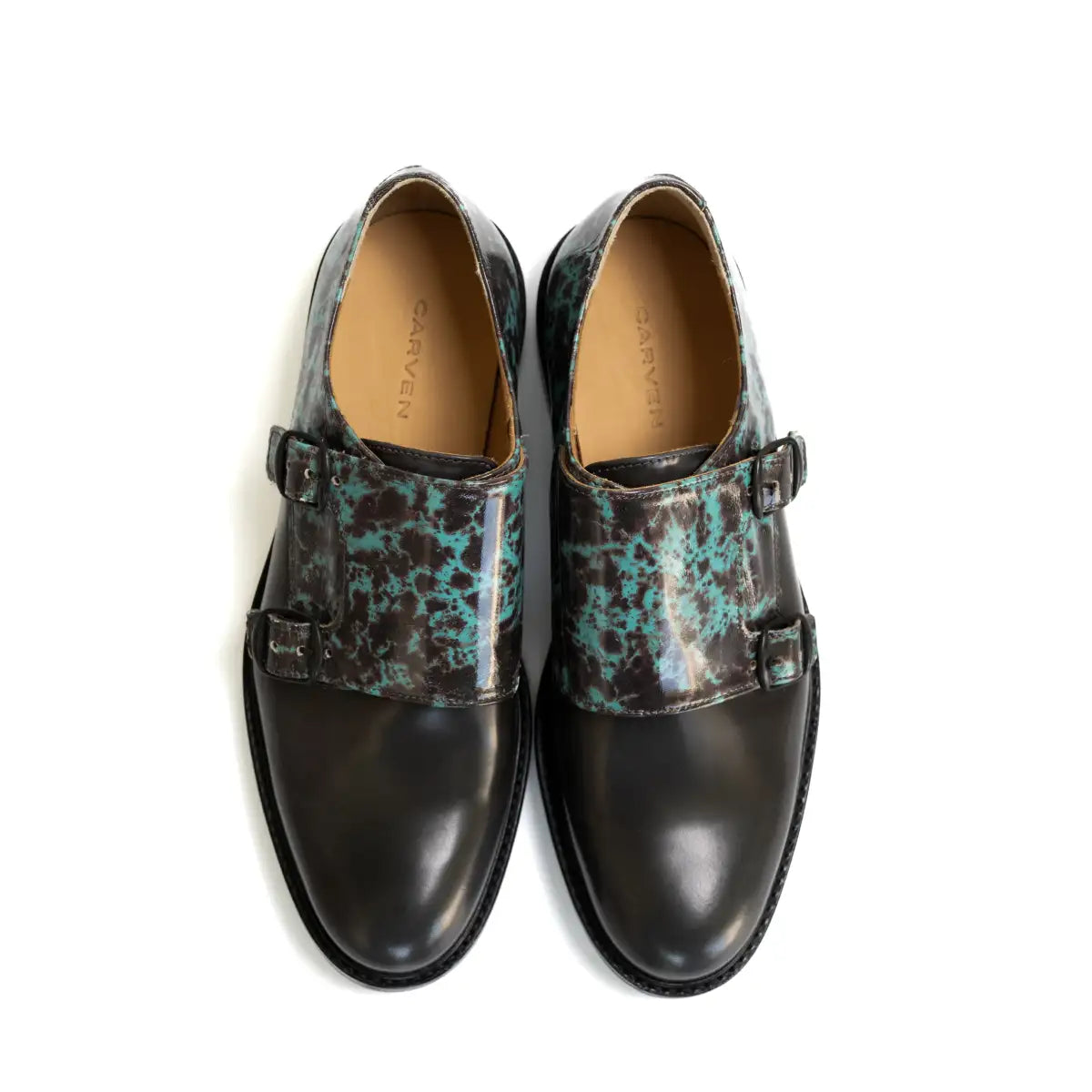 Carven Green Marble Derby Shoe