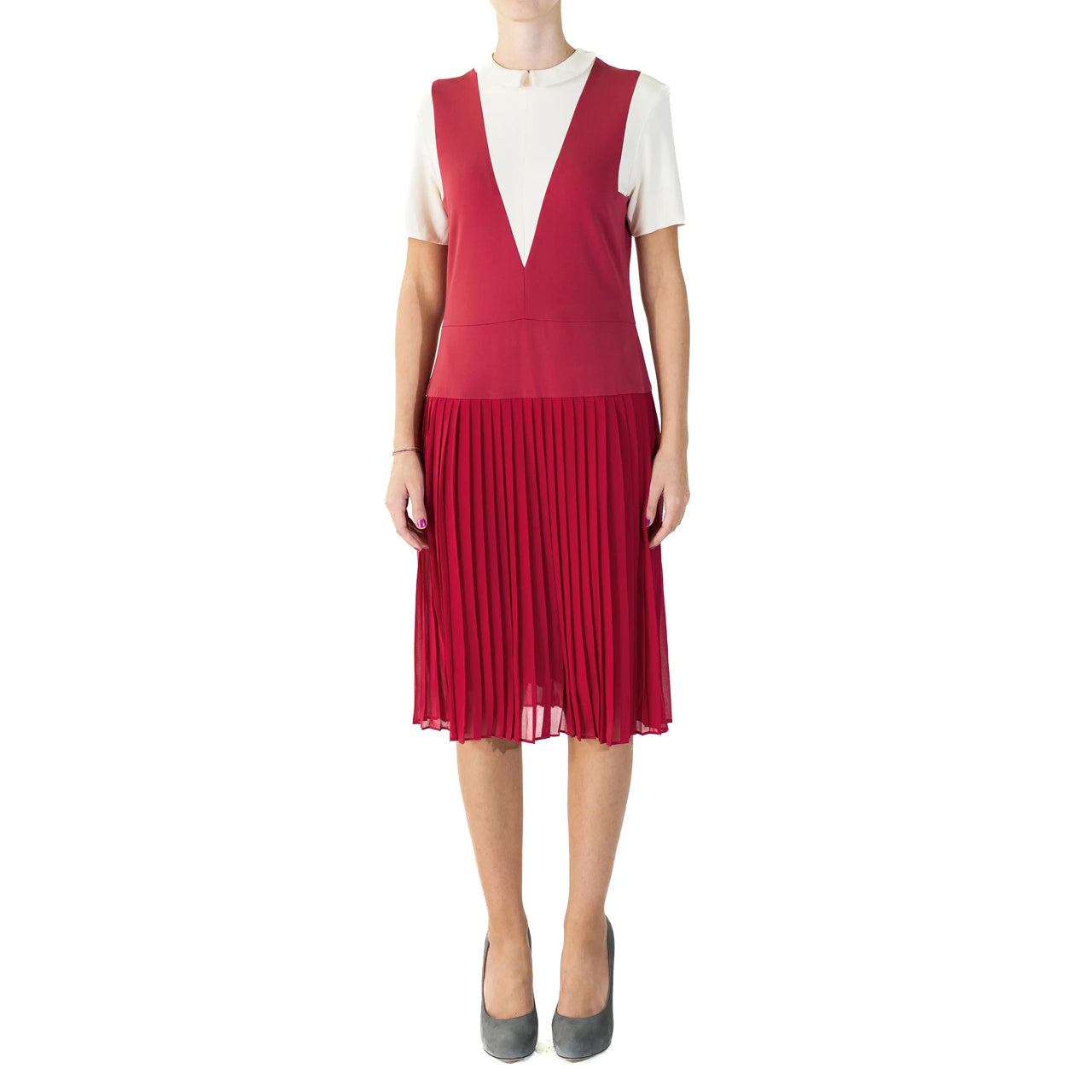 David Delfin Berry Silk Dress