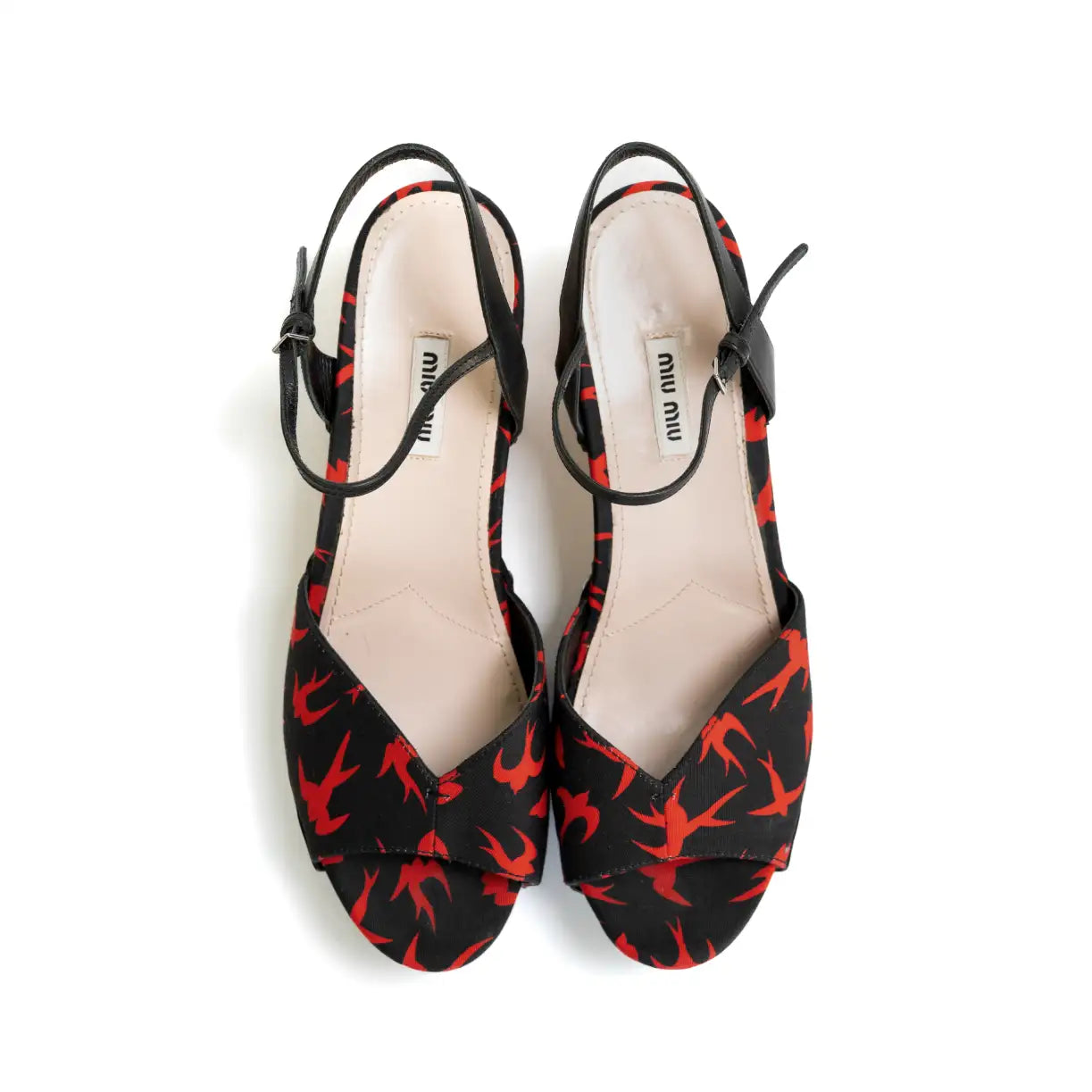 Miu Miu Swallow Print Clog Sandals
