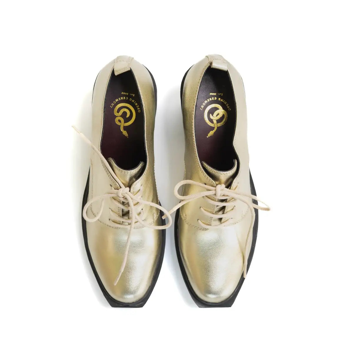 Opening Ceremony Grunge Gold Oxfords