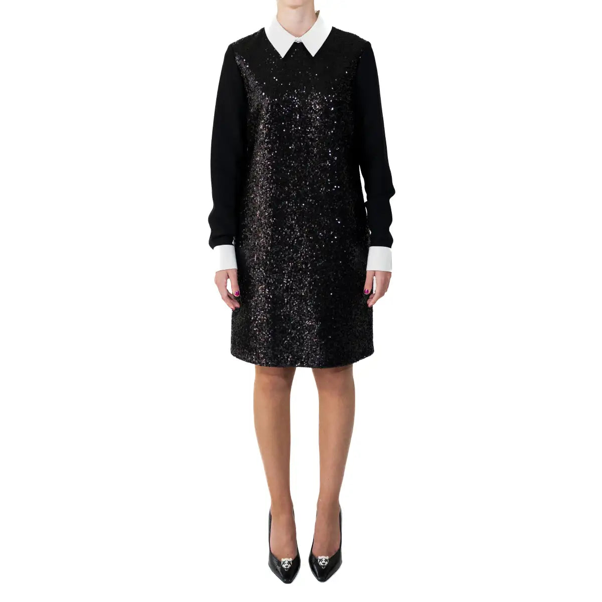 Victoria Beckham Sequin Collared Dress