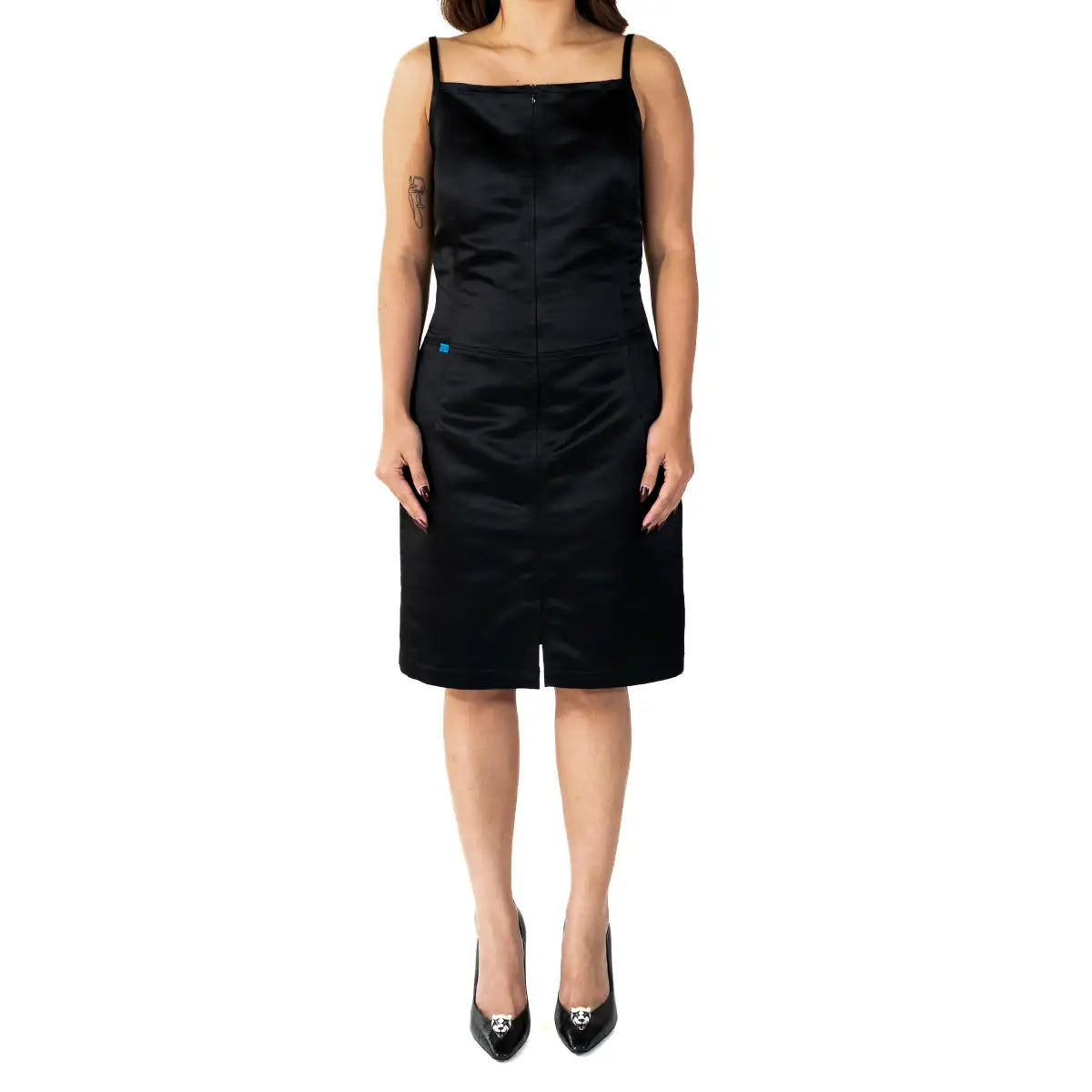 Vintage Christian Lacroix Satin Boatneck Zip Dress
