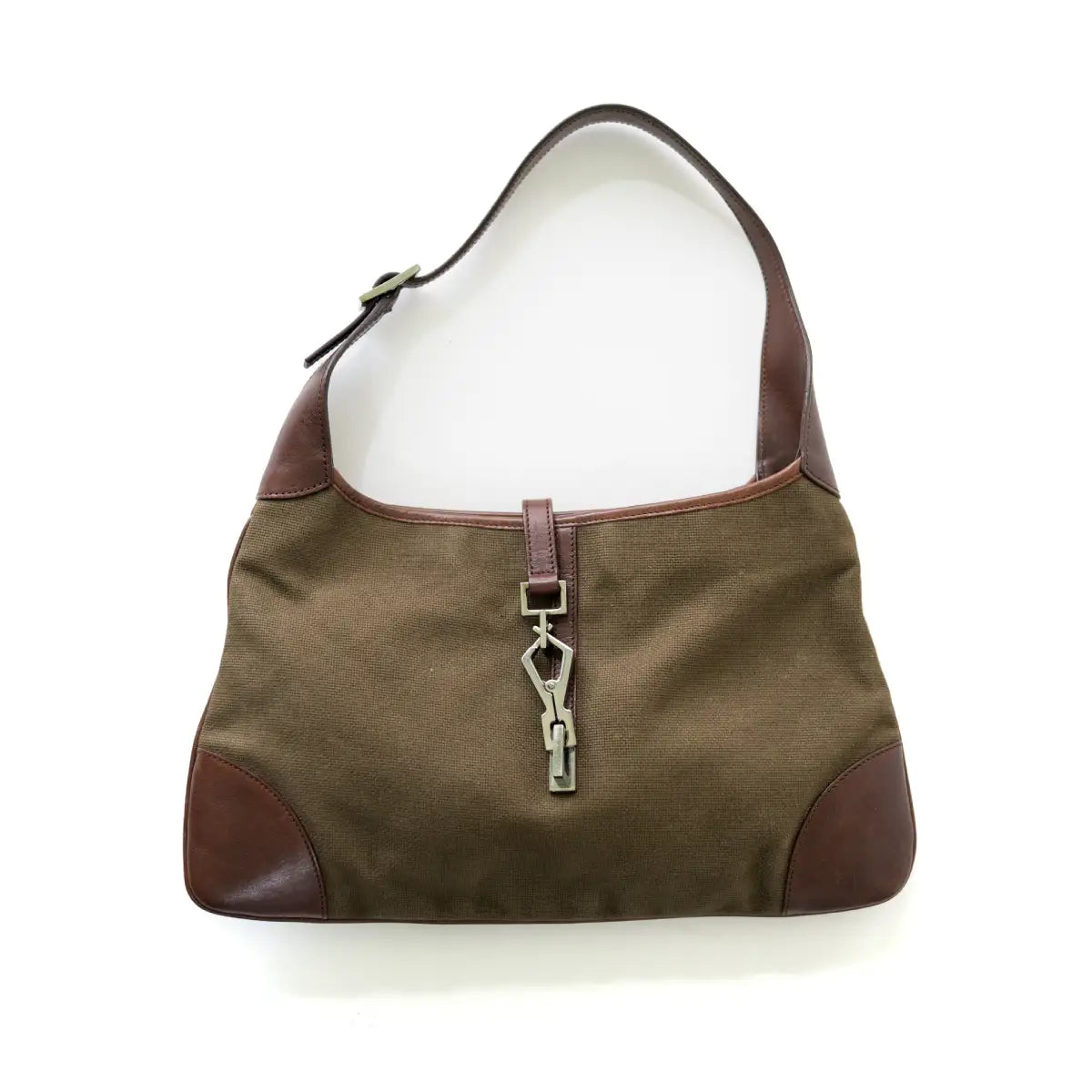 Vintage Gucci Jackie Camo Green Canvas Bag