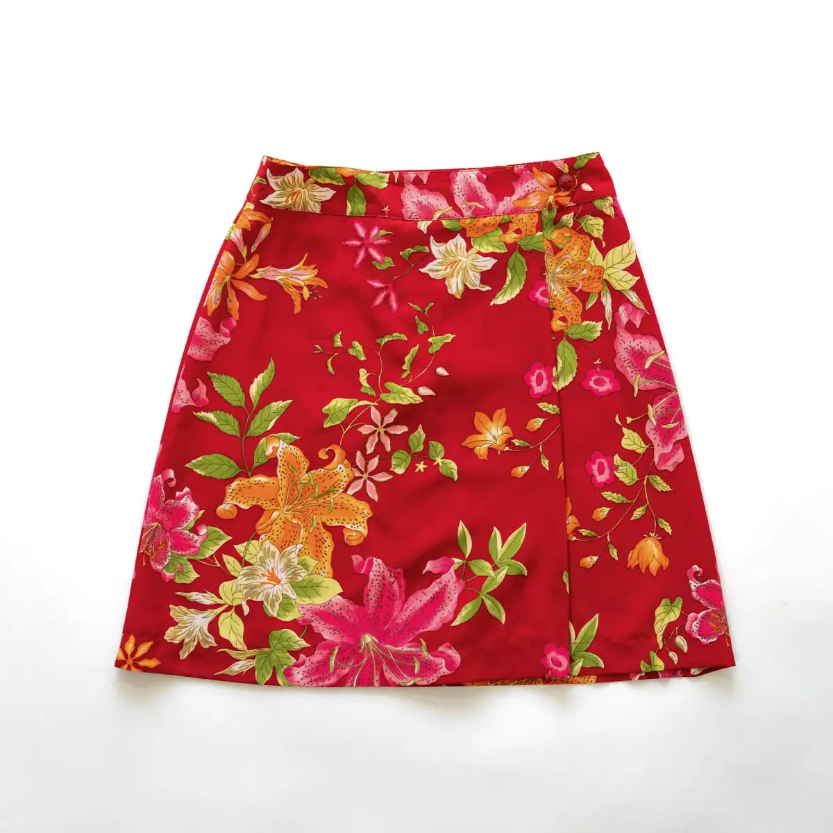 Vintage Kenzo Jungle Red Floral Skirt