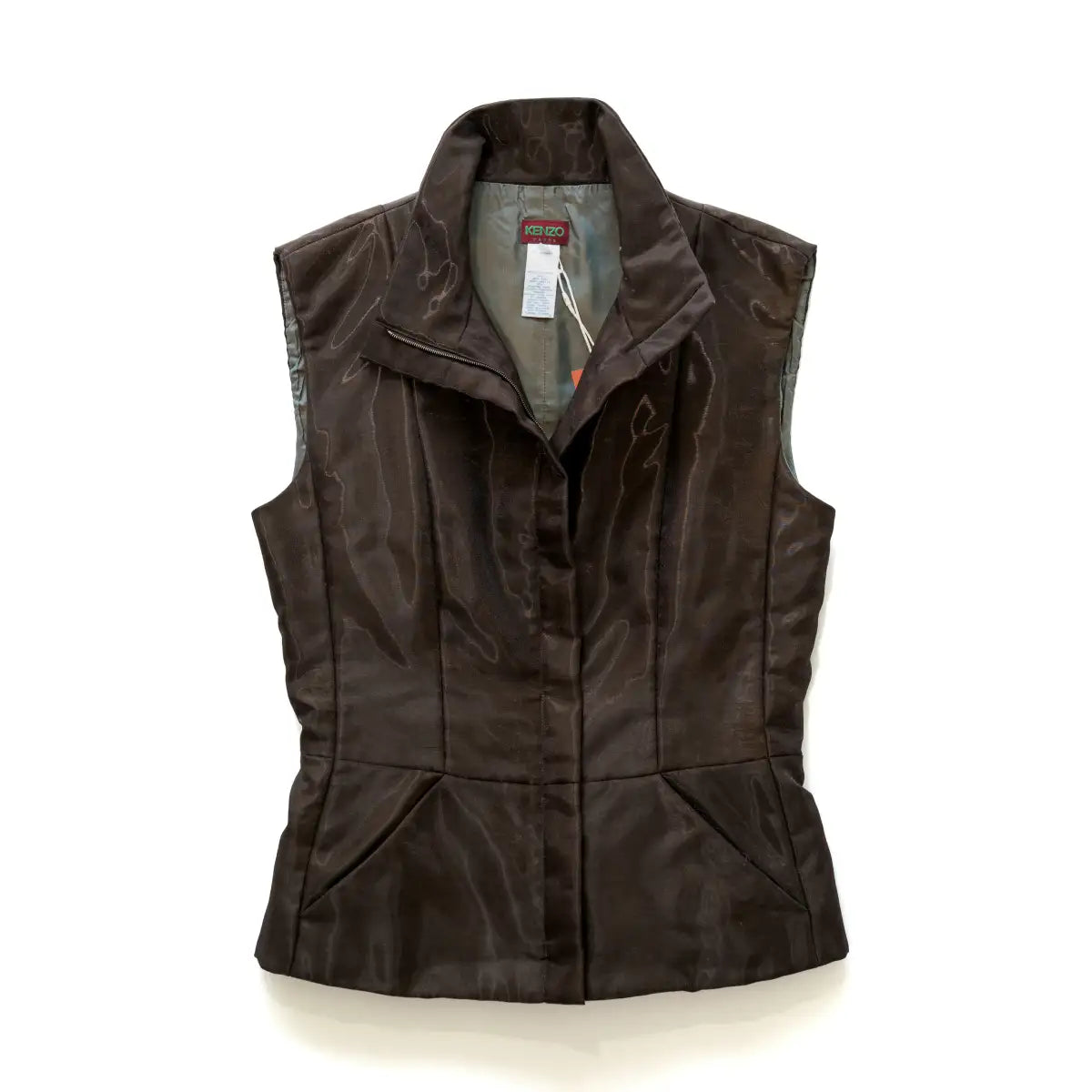 Vintage Kenzo Padded Petroleum Brown Vest